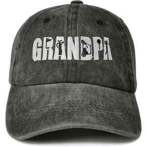 Unisex Black Washed Golfing Grandpa Embroidery Adjustable Classic Baseball Cap